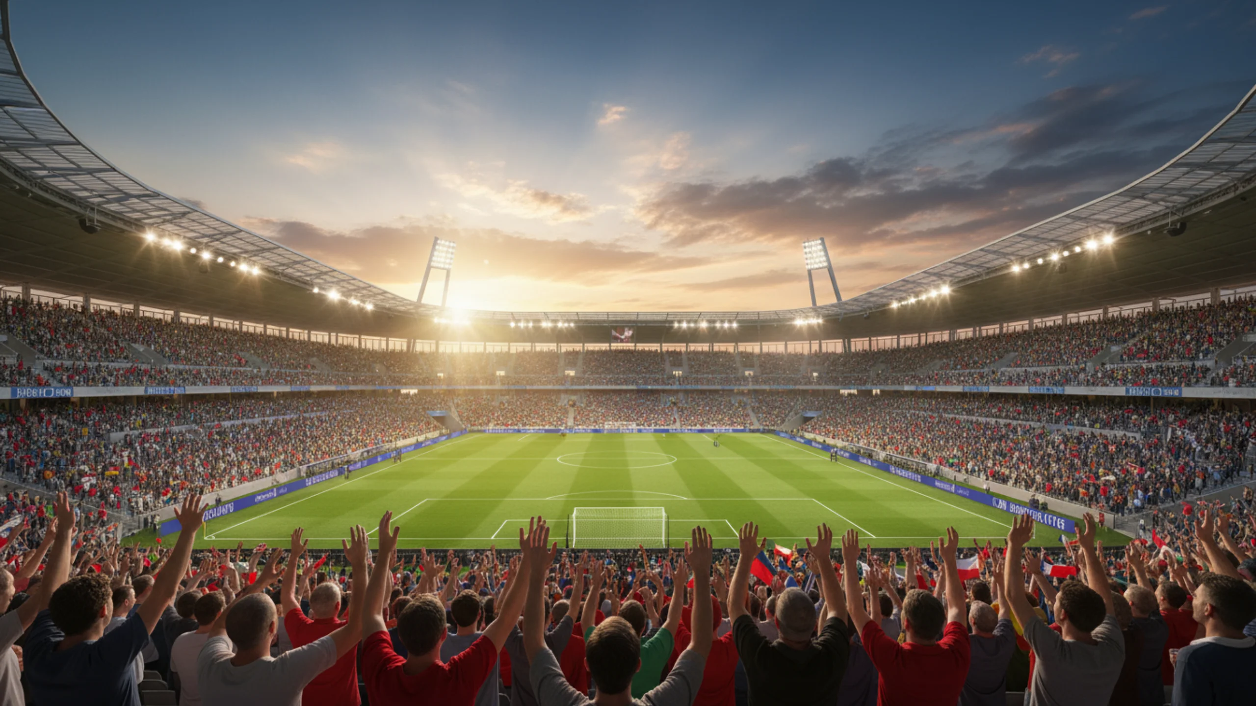 Europamesterskabet i fodbold med fans og stadionatmosfaere