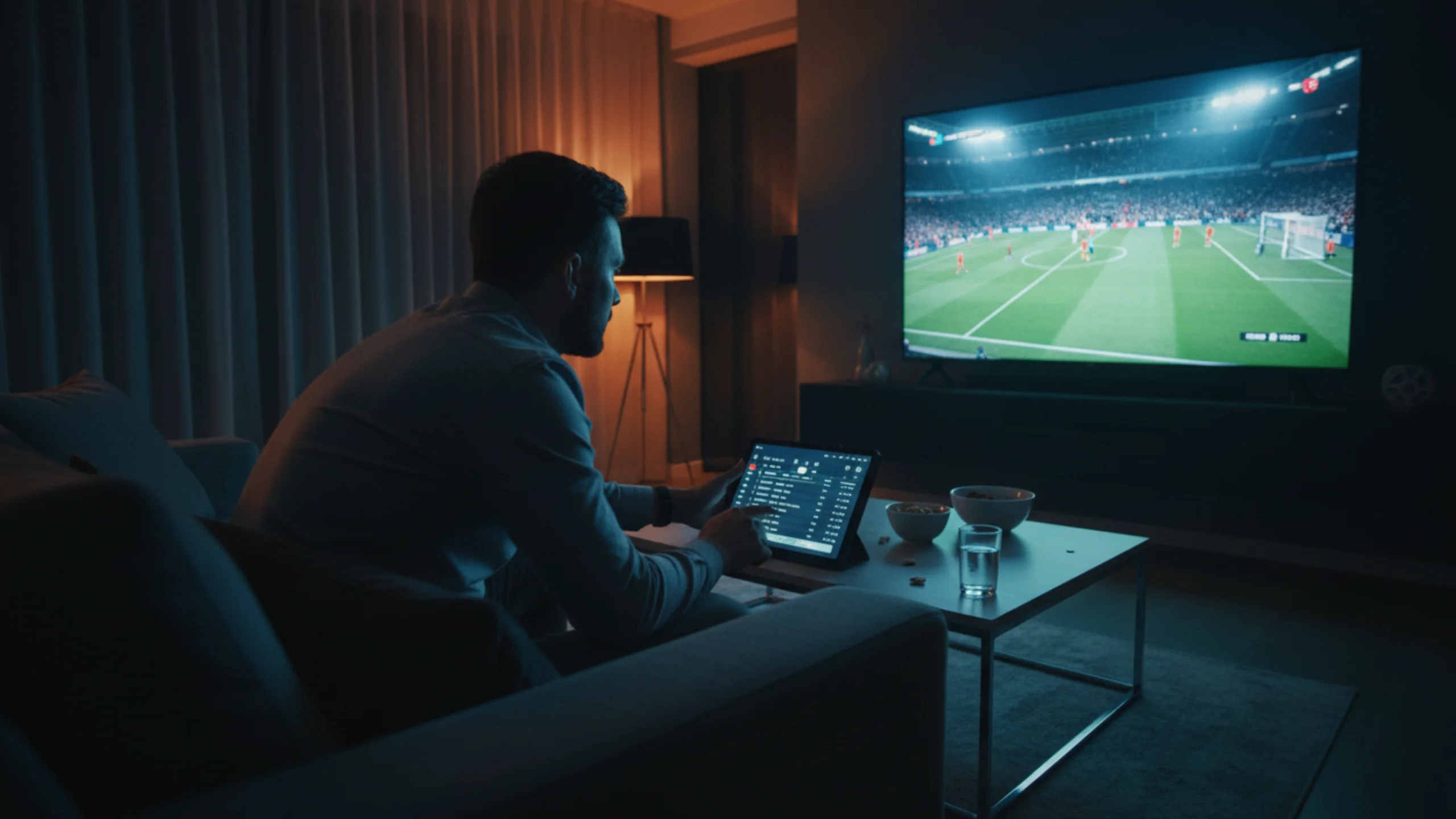 Spændende live betting situation under en EM-fodboldkamp